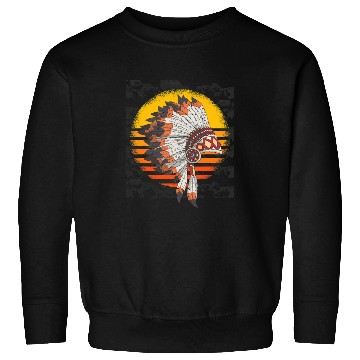 Discover Retro Indian Headdress Indigenous Proud Native American Sweatshirts