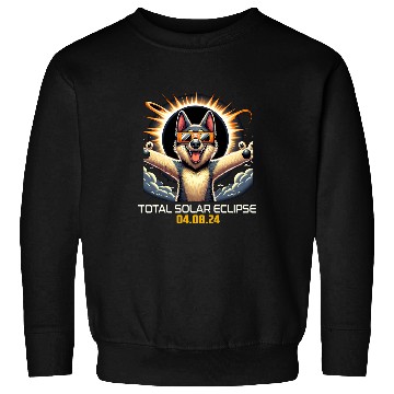 Discover Norwegian Elkhound Dog Selfie Solar Eclipse Sweatshirts