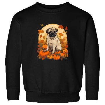 Discover Pumpkin Pug Dog Halloween Thanksgiving Sweatshirts