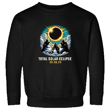 Discover Newfoundland Dog Howling At Solar Eclipse Sweatshirts