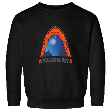 Discover Wanderlust For Tent Camping Buddies Explore Funny Camping Sweatshirts