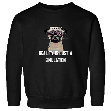 Discover Reality Is Just A Simulation Funny Pug Sweatshirts