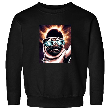 Discover Retro Pug Dog Solar Eclipse Cute Animals Kawai Puppy Lovers Sweatshirts
