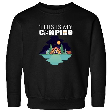Discover this is my camping rv van camping saying happy camper bear Sweatshirts