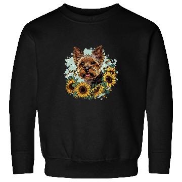 Discover Yorkshire Terrier Yorkie Sunflower Dog Cute Graphic Sweatshirts