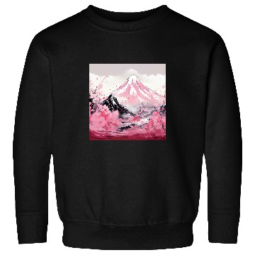 Discover Zen Flow Sakura Ballet in Nihons Mountain Glow and Serenit Sweatshirts