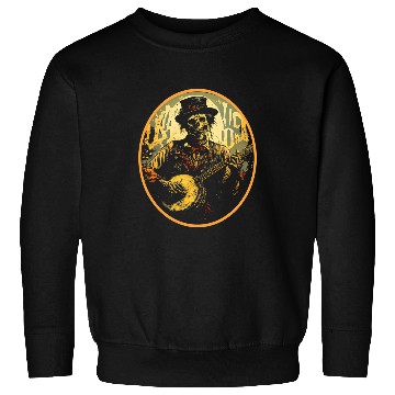 Discover Zombie Banjo Horror Digital Art Bluegrass Deads Fan Sweatshirts