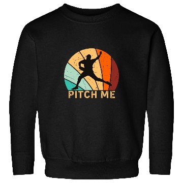 Discover Pitch Me Baseball Pitcher Retro vintages Sunset Funny Sweatshirts