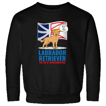 Discover Yellow Labrador Retriever Dog Barking Newfoundland Flag Sweatshirts