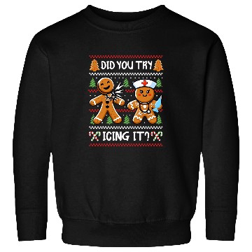 Discover Did You try Icing It Funny Gingerbread Man Christmas nurses Sweatshirts