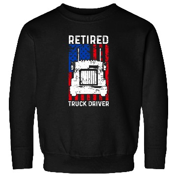 Discover Retired Truck Driver US Flag Trucker Retirement 1 Sweatshirts