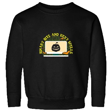 Discover Binary Bats and Hexy Spells Spooky Programmer Halloween Sweatshirts