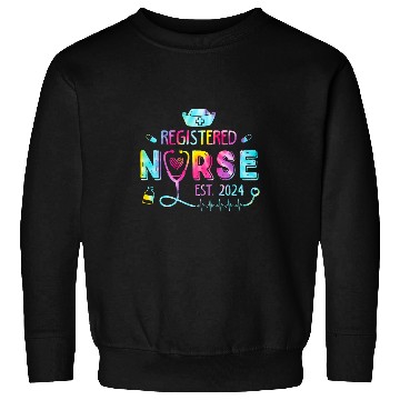 Discover Registered nurses Est 2024 Nursing Student RN Graduate Tiedye Sweatshirts