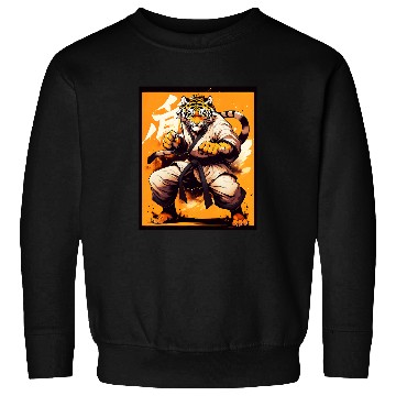 Discover Karate King Graphic With a Tiger Karate Warrior Design Sweatshirts
