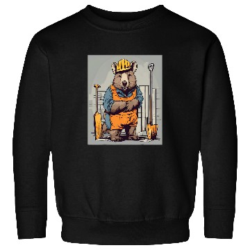 Discover Wombat Construction Foreman Building Site Animal Design Sweatshirts