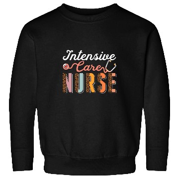 Discover Intensive Care nurses ICU Stethoscope Leopard Cheetah Print Sweatshirts