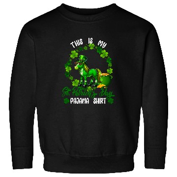 Discover My St  Patricks Day Pajama Horse Shamrocks Circle Sweatshirts
