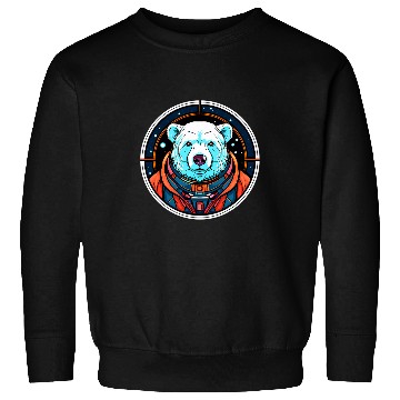 Discover Polar Bear in Space Funny Galaxy Astronaut Animals Sweatshirts