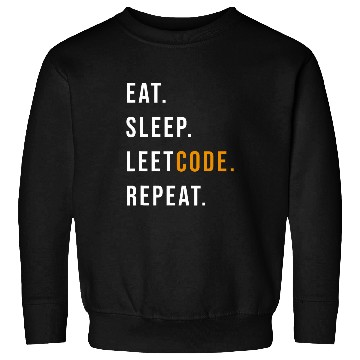 Discover Eat Sleep Leetcode repeat Funny programmer Sweatshirts