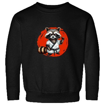 Discover Karate Raccoon Martial Arts Wildlife Red Moon Sweatshirts
