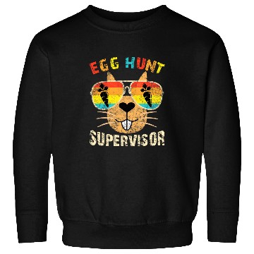 Discover Egg Hunt Supervisor Retro Egg Hunting Party Mom Dad Easter 2 Sweatshirts