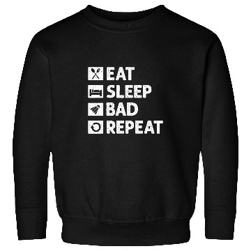 Discover Badminton Eat Sleep Repeat Funny Shuttlecock Meme Sweatshirts