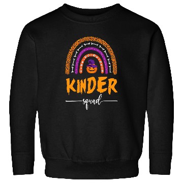 Discover Kinder Grade Halloween Squad Leopard Rainbow Teacher Student Sweatshirts