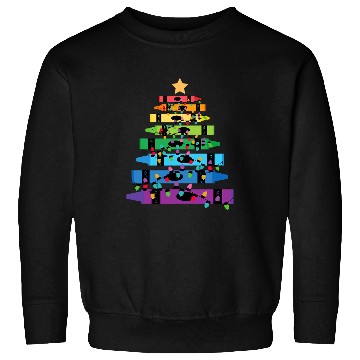 Discover Teacher Crayon Christmas Tree Lights Student School Xmas Sweatshirts