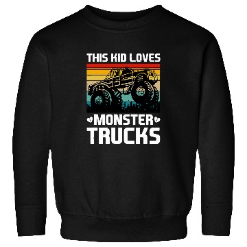 Discover This Kid Loves Monster Trucks vintages Trucker Sweatshirts