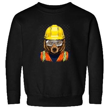 Discover Construction Worker Brown Grizzly Bear Laborer Bear Lover Sweatshirts