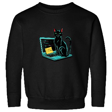 Discover Cat I Work On Computers Coding Geek Design Sweatshirts