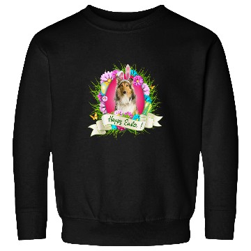Discover Happy Easter Scotch Collie Wearing Bunny Ear Eggs Cool Sweatshirts