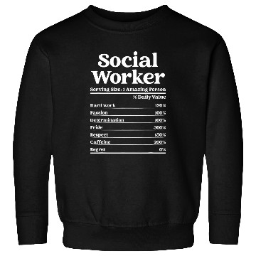 Discover Funny Student Graduation MSW Social Worker Nutrition Facts Sweatshirts