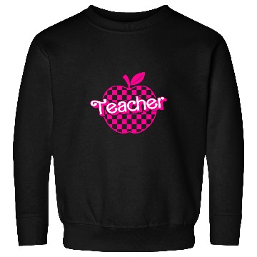 Discover Teacher Pink Checkered Apple funny Retro for Teacher Sweatshirts