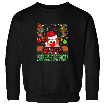 Discover Merry Superintendent Reindeer Christmas Sweatshirts