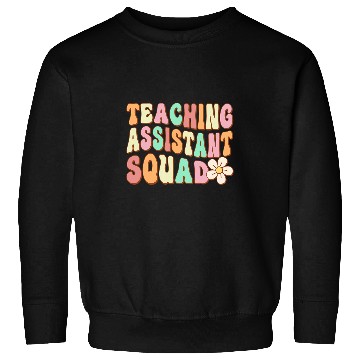 Discover Teaching Assistant Squad Retro Groovy Teacher Aide Vibes Sweatshirts