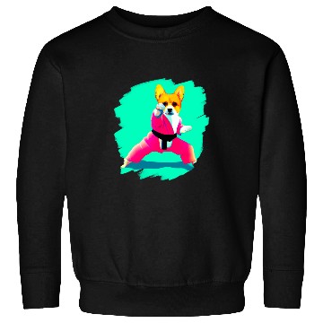 Discover Corgi Doing Karate Kick Black Belt Martial Arts Dog 2 Sweatshirts