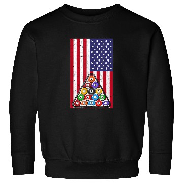 Discover 8 Ball American Flag Billard Player Sweatshirts