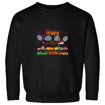 Discover Happy Hallothanksmas Badminton Witch Hat Christmas Sweatshirts
