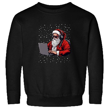 Discover Santa In Front of Laptop Programmer Web Developer Christmas Sweatshirts