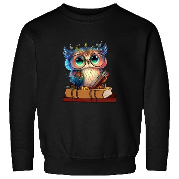 Discover Kawaii Owl Reads Book Reading Bookworm Library Book 2 Sweatshirts