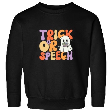 Discover Retro Trick or Speech Halloween Speech Therapy Slp Halloween 2 Sweatshirts