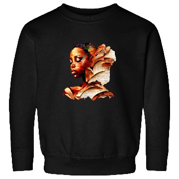 Discover Abstract African Art Book Lover Educated Black Reading Queen Sweatshirts