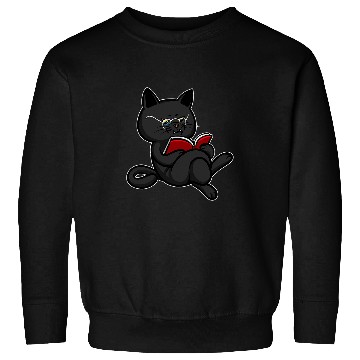 Discover Grumpy Reading Cat Book Lovers Reading Book 1 Sweatshirts