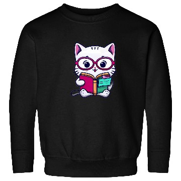 Discover Kawaii Cats Book Lover Cat 6 Sweatshirts