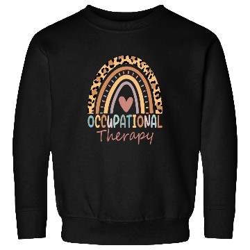 Discover Occupational Therapy OT Therapist OT Month Leopard Rainbow 3 Sweatshirts