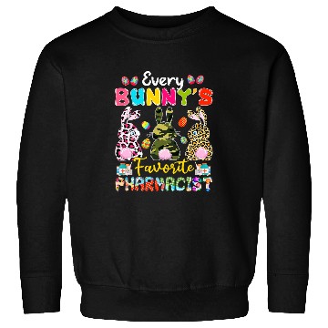 Discover Every Bunnys Favorite Pharmacist Three Easter Bunnies Lover Sweatshirts