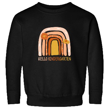 Discover Hello Kindergarten Leopard Rainbow Back To School Teacher Sweatshirts