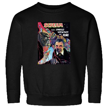 Discover Halloween Horror vintages Werewolfs Vampire Comic Book Retro Sweatshirts