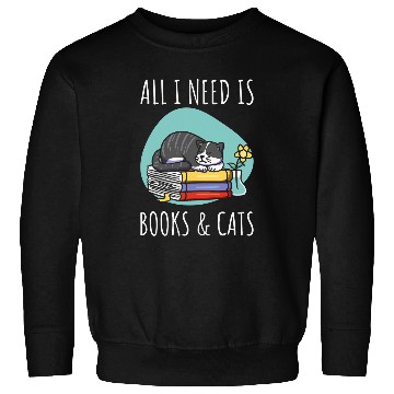 Discover Books And Cats Reading Lovers Book Lovers Cat Lovers Sweatshirts
